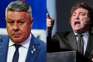 Claudio Tapia, el presidente de la Afa y Javier Milei, el presidente de la Nación. La relación entre Gobierno y fútbol argentino está en su momento más tenso. Gentileza