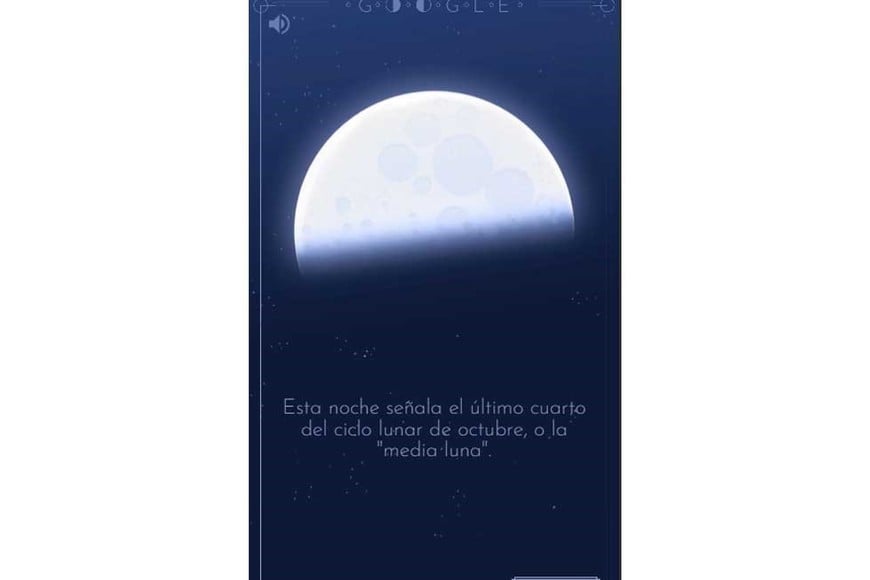 La luna es motivo de un nuevo doodle de Google.