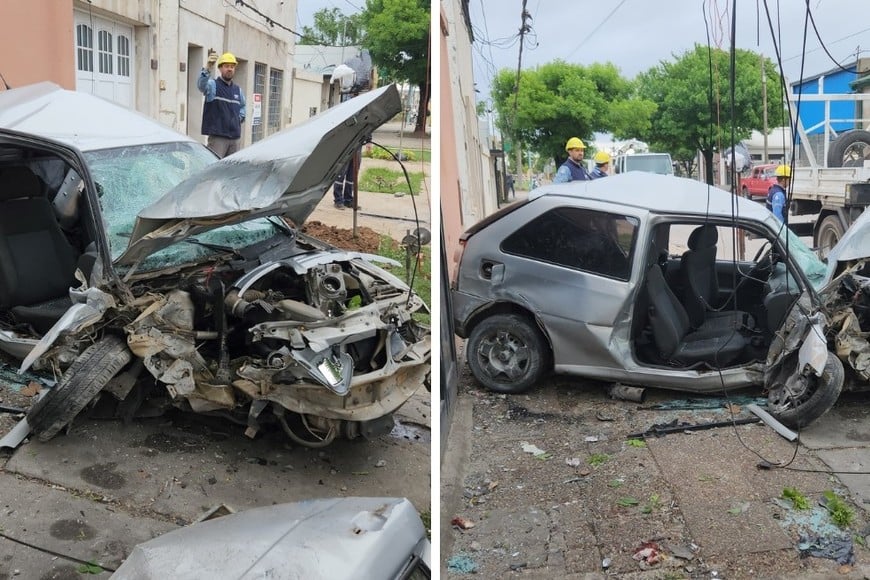 Los destrozos del Volkswagen Gol. Foto: Martín González.