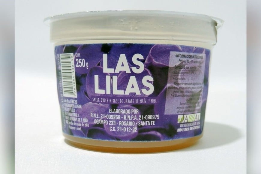 Salsa dulce a base de jarabe de maíz y miel marca “Las Lilas” – RNA 21-098979. Foto: ASSAL