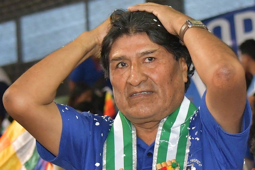 Bolivia's former President Evo Morales gestures during an event to mark Indigenous Resistance Day, in Cochabamba, Bolivia October 12, 2024. REUTERS/Patricia Pinto