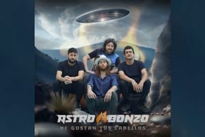 Portada de "Me gustan tus cabellos", single de Astro Bonzo: El arte y diseño de portada con IA es obra de Deicas y Tomasz Wakulewski, sobre fotografía de Alejandro Carreras.