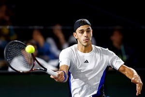 Tennis - Paris Masters - Accor Arena, Paris, France - October 29, 2024
Argentina's Francisco Cerundolo in action during his round of 32 match against Russia's Andrey Rublev REUTERS/Stephanie Lecocq