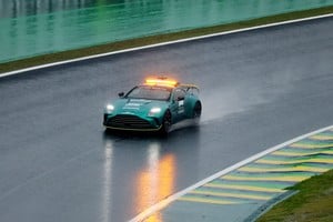 Formula One F1 - Sao Paulo Grand Prix - Autodromo Jose Carlos Pace, Sao Paulo, Brazil - November 2, 2024
A safety car is seen on the track as qualifying is delayed due to bad weather REUTERS/Carla Carniel