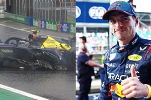 El argentino chocó en la vuelta 32 y Verstappen pasó del puesto 17 al 1.