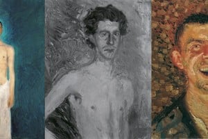 Algunas de las obras de Gerstl que dan cuenta de su estilo. La más representativa es “Autorretrato sonriendo”. Foto: Galerie Belvedere y otros