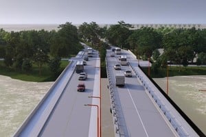 El puente tendrá una longitud de 300 metros, con una estructura de 43 tramos de 30,80 metros de longitud compuesto por 5 vigas postesadas cada uno sobre los que apoyan tablero de hormigón armado de 17 cm de espesor hormigonado in situ.