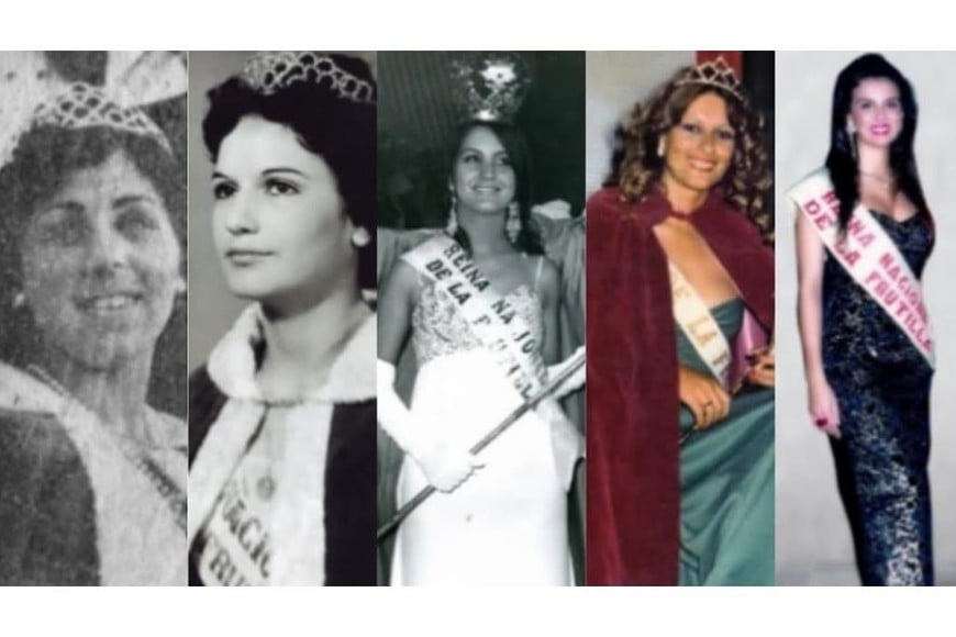 a primera reina nacional, Berta Fridman, la primera reina nacional corondina, Nélida Castrodeza, también están "Charo" González, Adriana Pisatti y Vanina Oleksak.