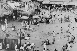 Una obra de Platini que captura un momento en la vida de una ciudad de Oriente. Foto: Archivo El Litoral / Gentileza Graciela Hornia