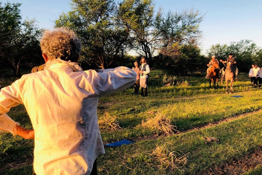 En pleno rodaje de la película.