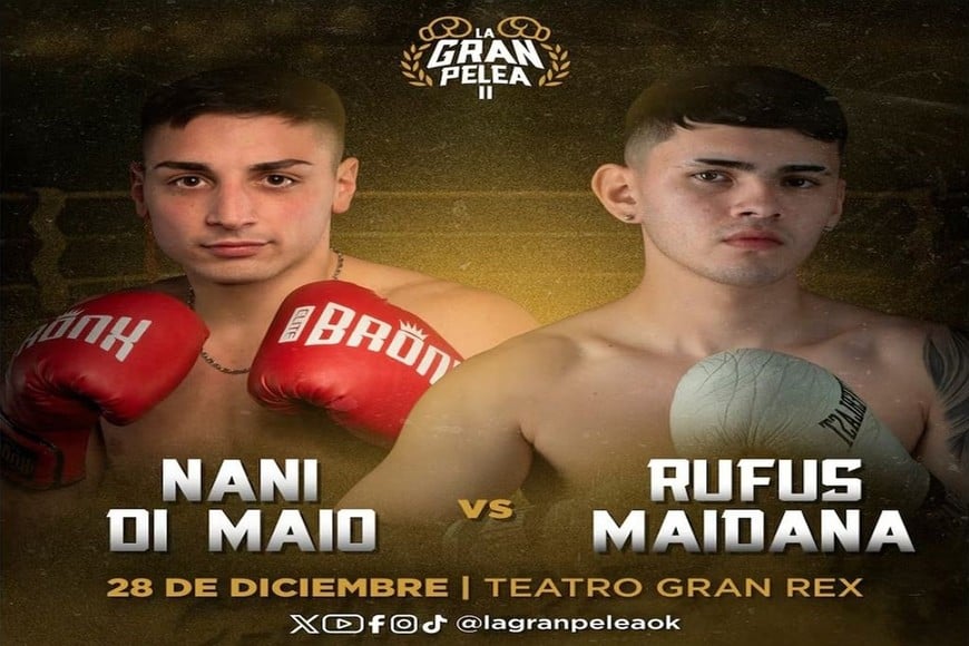 Rufus, el hijo del Chino Maidana, tendrá su primera pelea de boxeo y su rival será Nani Di Maio. Gentileza