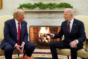 U.S. President Joe Biden meets with President-elect Donald Trump in the Oval Office at the White House in Washington, U.S., November 13, 2024. REUTERS/Kevin Lamarque