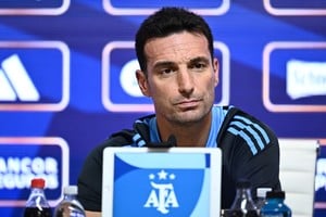 Soccer Football - World Cup - South American Qualifiers - Argentina Press Conference - Lionel Andres Messi Training Ground, Buenos Aires, Argentina - November 13, 2024 
Argentina coach Lionel Scaloni during the press conference REUTERS/Pedro Lazaro Fernandez