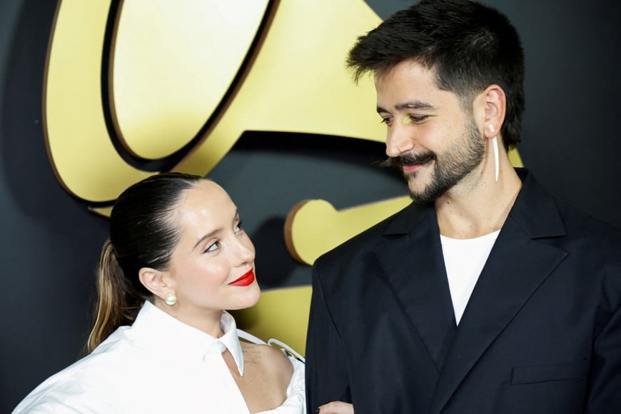 Camilo and Evaluna Montaner arrive for the Person of the Year Gala, as part of the events surrounding the 25th Annual Latin Grammy Awards, in Miami, Florida, U.S., November 13, 2024. REUTERS/Marco Bello