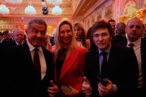 El presidente argentino posando junto al mítico actor de Rocky, Rambo y otros éxitos del cine.