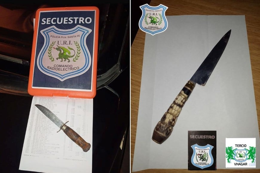 Los cuchillos secuestrados.