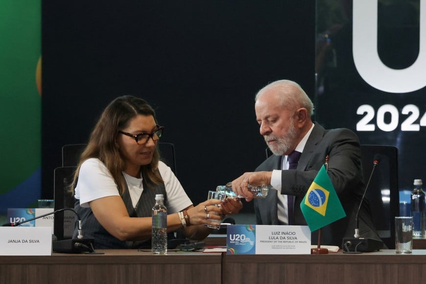 Brazil's President Luiz Inacio Lula da Silva and his wife Rosangela "Janja" da Silva attend the Urban 20 (U20), the Mayors' forum of the cities from the G20 countries, in Rio de Janeiro, Brazil, November 17, 2024. REUTERS/Ricardo Moraes