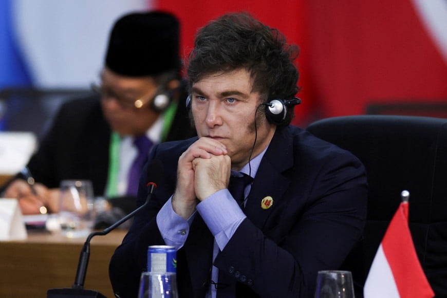 Argentina's President Javier Milei attends the G20 summit at the Museum of Modern Art in Rio de Janeiro, Brazil, November 18, 2024. REUTERS/Pilar Olivares