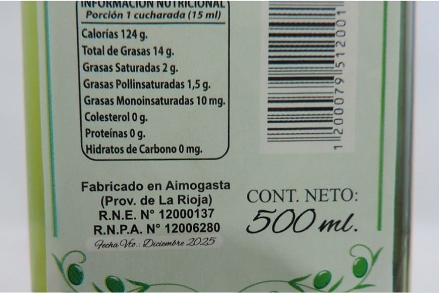 Datos del aceite prohibido