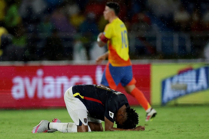 Soccer Football - World Cup - South American Qualifiers - Colombia v Ecuador - Estadio Metropolitano Roberto Melendez, Barranquilla, Colombia - November 19, 2024
Ecuador's Kevin Rodriguez reacts after winning the match REUTERS/Luisa Gonzalez