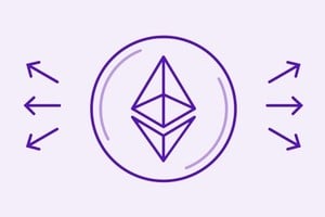 Logo de la criptomoneda Ethereum, haciendo énfasis en su naturaleza descentralizada. Gentileza