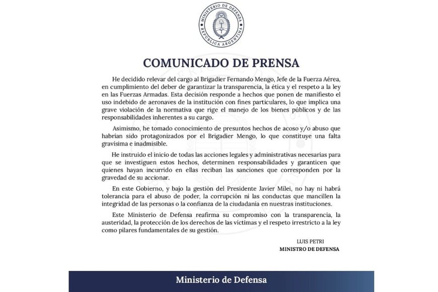 comunicado defensa