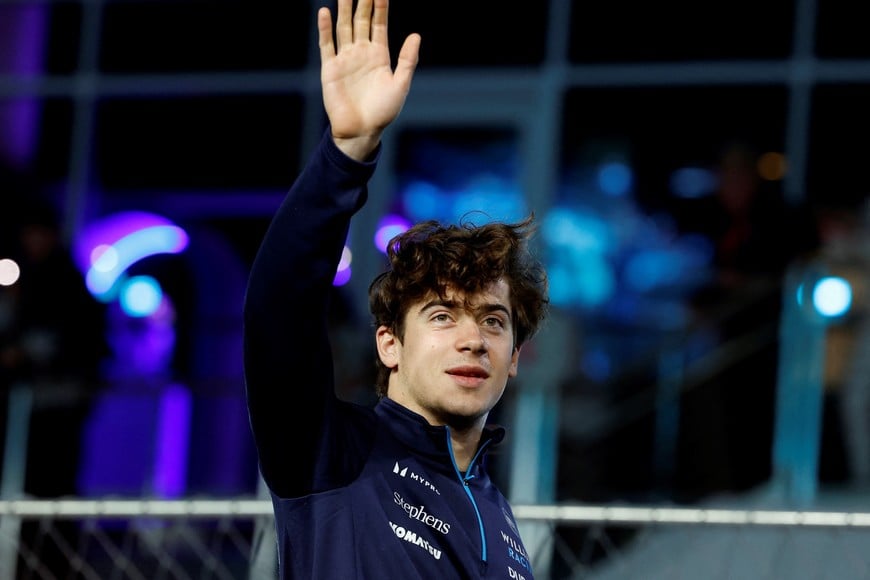 Formula One F1 - Las Vegas Grand Prix - Las Vegas Strip Circuit, Las Vegas, Nevada, United States - November 23, 2024
Williams' Franco Colapinto during the drivers parade before the race REUTERS/Evelyn Hockstein