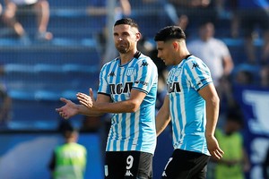 Adrián Martínez celebra su gol en la victoria ante Cruzeiro en la final de la Sudamericana. Fue una de las grandes figuras del Racing campeón. Reuters