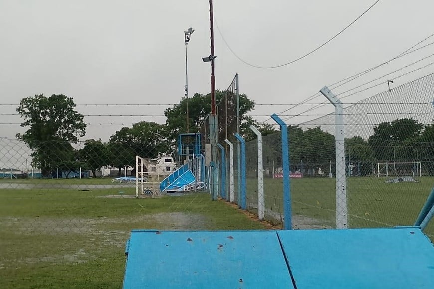 Destrozos y suspensión de actividades. Así amaneció la ciudad de Rafaela, especialmente el predio del Autódromo de la ciudad. Crédito: Gentileza Prensa Atlético de Rafaela