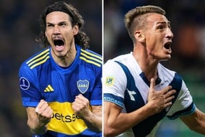 ¿Quién festejará? Romero y Cavani, los delanteros de Vélez y Boca, que jugarán este miércoles desde las 21.10 por un lugar en la final de la Copa Argentina.