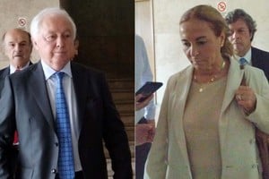 El broker Héctor Martínez Sosa y su esposa y ex secretaria privada de Alberto Fernández María Cantero. Foto: Daniel Vides / NA.