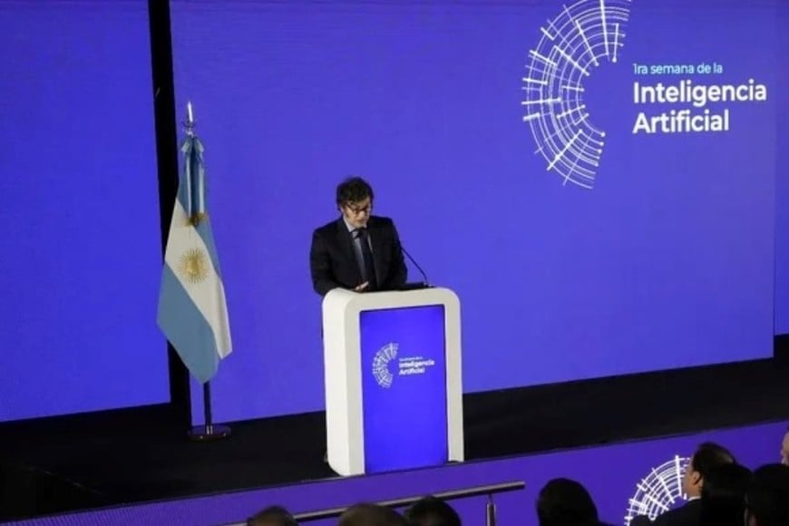 Javier Milei, presidente de la Nación, este lunes en la apertura del evento.