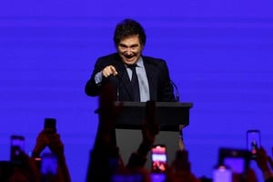 Argentina's President Javier Milei gestures during the CPAC (Conservative Political Action Conference) in Buenos Aires, Argentina December 4, 2024. REUTERS/Agustin Marcarian