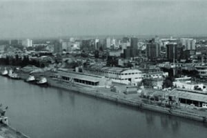 Vista del puerto de Santa Fe a comienzos de los años 90. Gentileza/Javier Fedele