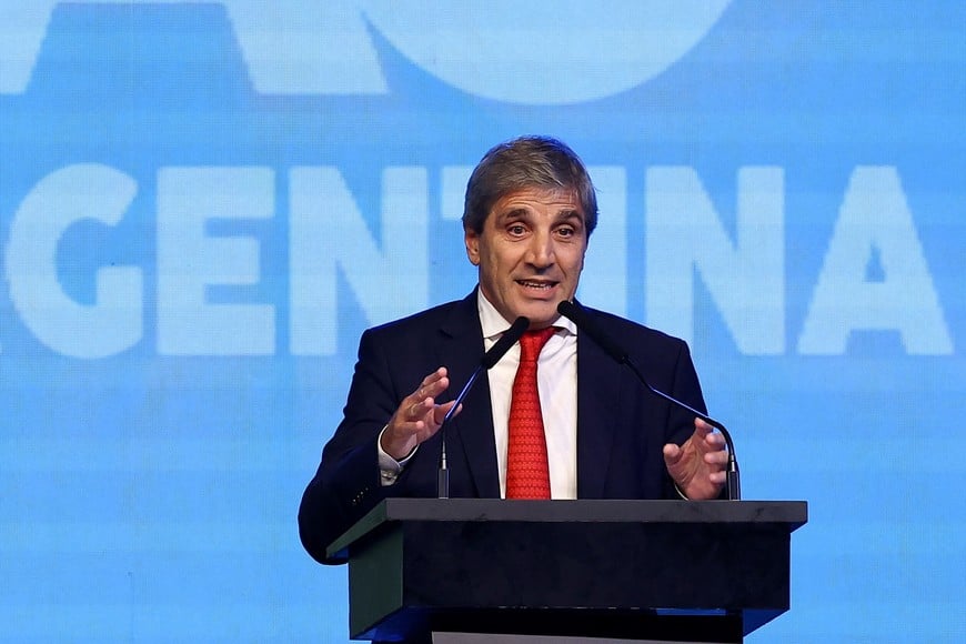 Argentina's Economy Minister Luis Caputo speaks during the CPAC (Conservative Political Action Conference) in Buenos Aires, Argentina December 4, 2024. REUTERS/Agustin Marcarian