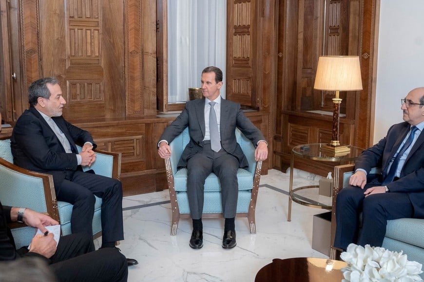 Syria's President Bashar al-Assad meets with Iran's Foreign Minister Abbas Araghchi, in Damascus, Syria, December 1, 2024.   SANA/Handout via REUTERS     ATTENTION EDITORS - THIS IMAGE WAS PROVIDED BY A THIRD PARTY. REUTERS IS UNABLE TO INDEPENDENTLY VERIFY THIS IMAGE.