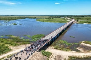 El puente Paraná Mini tiene 308 metros de largo. 