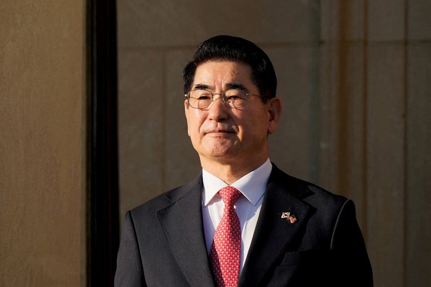 FILE PHOTO: South Korea's Defense Minister Kim Yong-hyun looks on as he meets with U.S. Defense Secretary Lloyd Austin (not pictured) during the U.S.-ROK Security Consultative Meeting at the Pentagon in Washington, U.S., October 30, 2024. REUTERS/Elizabeth Frantz/File Photo