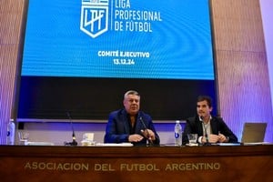 Claudio Tapia en la reunión donde se anunciaron los formatos para 2025.