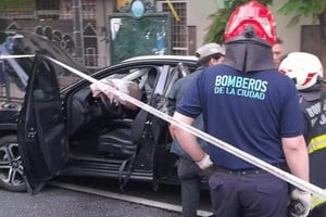 Así quedó el Honda CRV que manejaba Minujín.