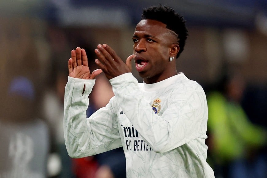 Soccer Football - Champions League - Atalanta v Real Madrid - Gewiss Stadium, Bergamo, Italy - December 10, 2024
Real Madrid's Vinicius Junior during the warm up before the match REUTERS/Claudia Greco