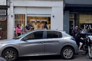 El auto donde permaneció varias horas encerrado el animal.