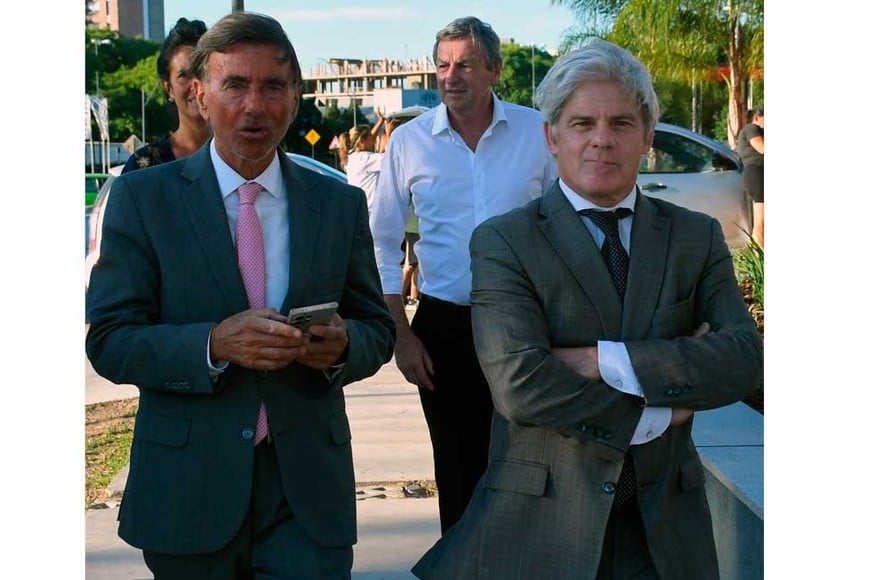 Daniel Erbetta, ministro de la Corte Suprema de Justicia de Santa Fe junto al Procurador de la Corte, Jorge Barraguirre. Foto: Manuel Fabatía