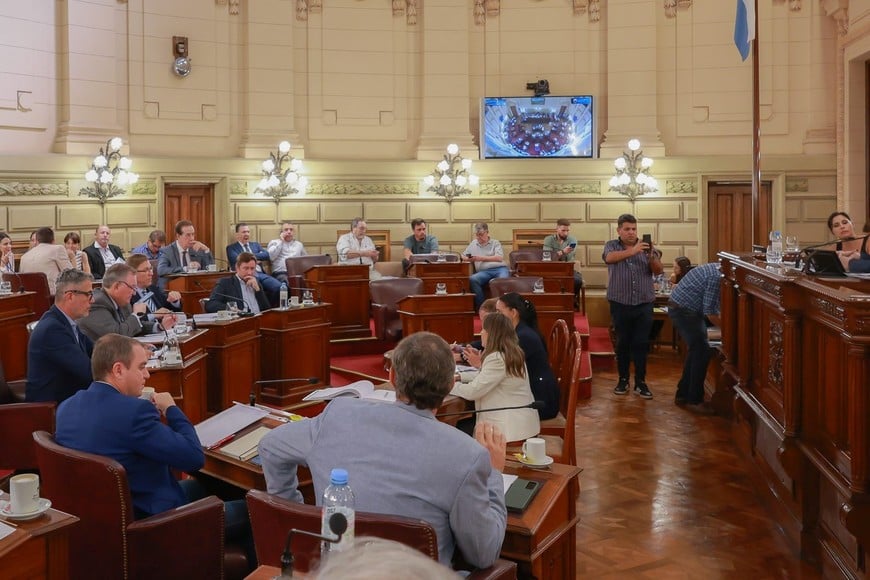 El Senado sesionó solo con integrantes del oficialismo. Faltaron los cinco senadores del PJ, por distintas razones de agenda territorial. Gentileza Cámara de Senadores