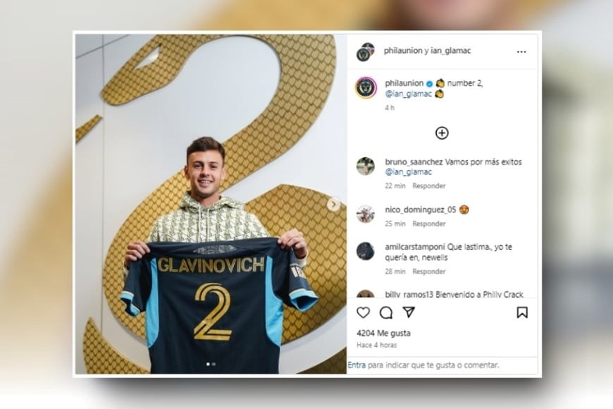 La presentación oficial de Ian. Foto: Instagram de Philadelphia Union