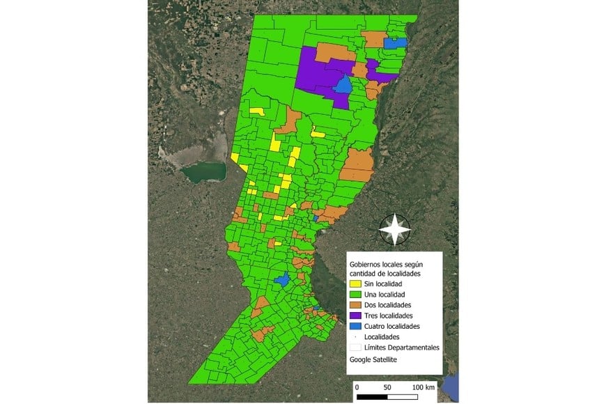 Cantidad de localidades según gobierno local. Elaboración de Gustavo Peretti y Javier Gómez sobre la base de Censo INDEC 2022