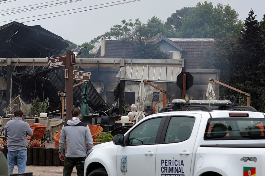 A general view shows the site of a plane crash in the centre of Gramado, Rio Grande do Sul state, Brazil December 22, 2024. REUTERS/Edson Vara