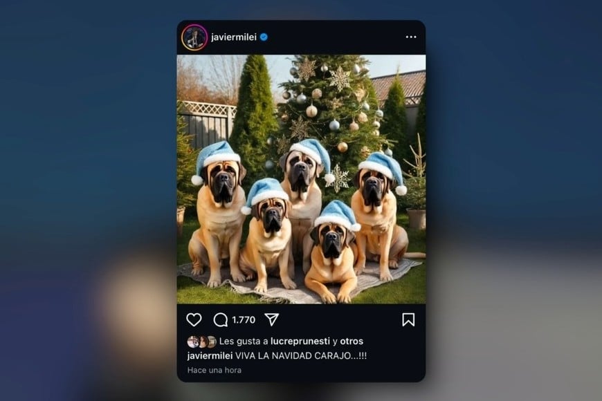 Mensaje navideño de Milei. Créditos: Instagram de Javier Milei