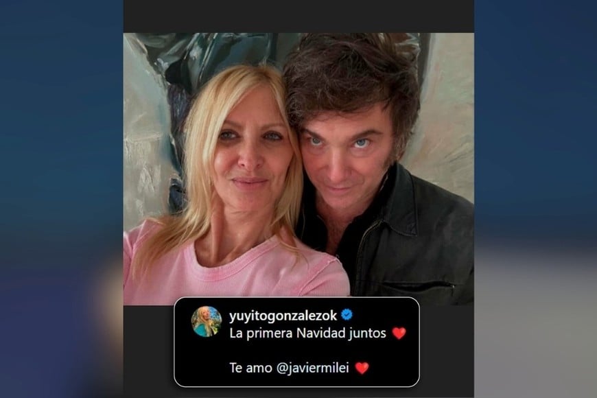 Mensaje navideño de Milei y Yuyito González. Créditos: Instagram de Yuyito González