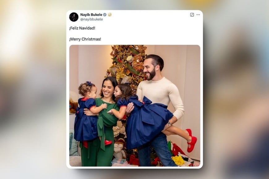 Mensaje navideño de Bukele. Créditos: X de Nayib Bukele